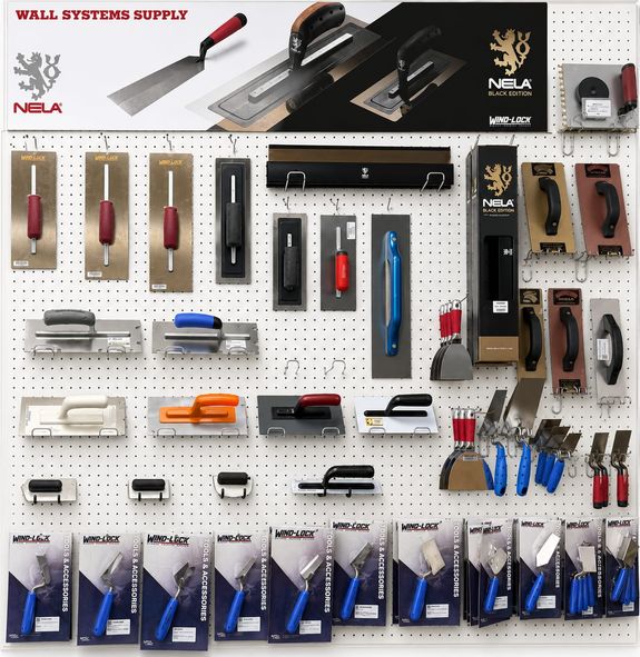 Wind-Lock and NELA EIFS and stucco tool wall display