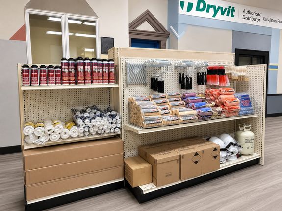 Dryvit Authorized Distributor section with sealants, tapes, and jobsite accessories